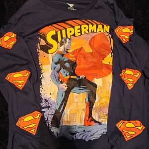 DC Comics Superman Long Sleeve Shirt - Blue and Orange